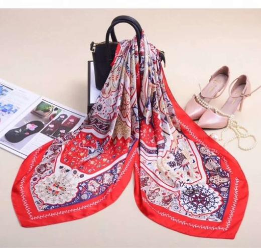 新疆民族风格  真丝丝巾 110*110cm 商品图2