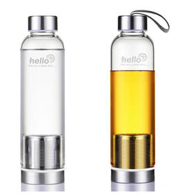 【匡迪】新款便携水晶玻璃杯高硼硅带漏网水杯子