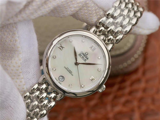 欧米茄DeVille水滴系列，浪漫妩媚，大方唯美！外壳采用316精钢精工细作，加以手工镶嵌钻石，蓝宝石水晶耐磨镜面， 商品图2