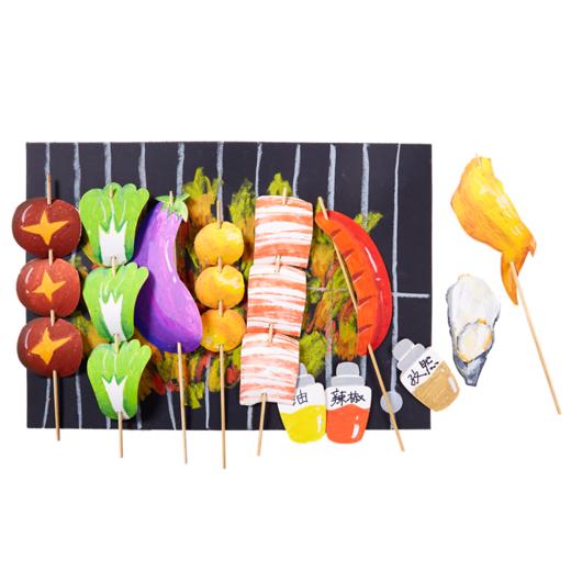 BBQ派对 儿童创意美术手工diy卡通贴画材料包涂色幼儿园纸质制作 商品图2