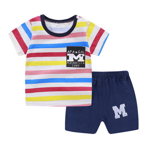 【男童】夏季童装儿童纯棉T恤内衣套装男童女童宝宝婴儿短袖短裤 商品图7