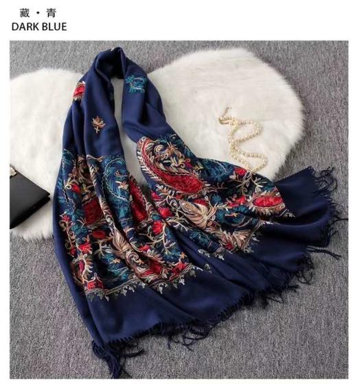 新款尼泊尔风羊绒多彩围巾/披肩两用 70*200cm 商品图2