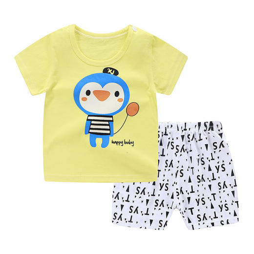 【男童】夏季童装儿童纯棉T恤内衣套装男童女童宝宝婴儿短袖短裤 商品图10