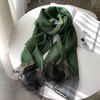 纯色真丝羊毛钉珠披肩 75*200cm 商品缩略图0