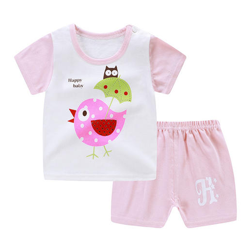 【男童】夏季童装儿童纯棉T恤内衣套装男童女童宝宝婴儿短袖短裤 商品图6