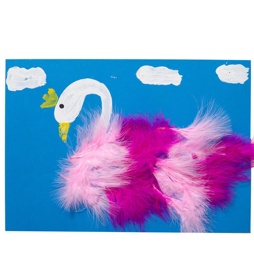 公主天鹅  儿童创意手工美劳制作材料包diy幼儿园拼接绘画涂色插卡 商品图2