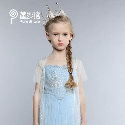 非质量问题不退换哦~蓬纱馆 冰雪奇缘公主裙春夏儿童礼服爱莎短袖公主裙-艾莎公主裙 商品图0