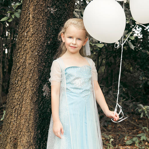 非质量问题不退换哦~蓬纱馆 冰雪奇缘公主裙春夏儿童礼服爱莎短袖公主裙-艾莎公主裙 商品图4