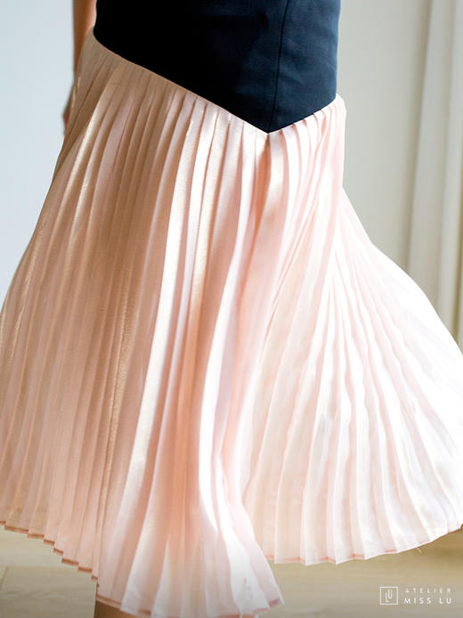 Atelier Miss Lu / Traci-百褶拼色抹胸连身裙 商品图5