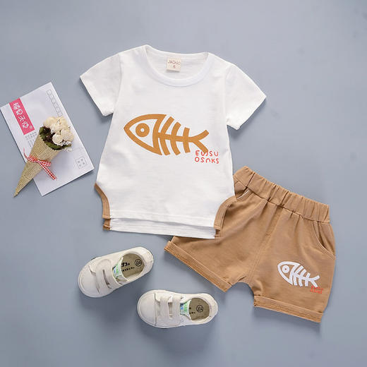 【男童】夏装童装男童夏季儿童韩版休闲短袖短裤两件套 商品图0