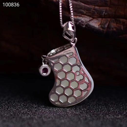 s925银镶和田玉白玉吊坠 商品图2