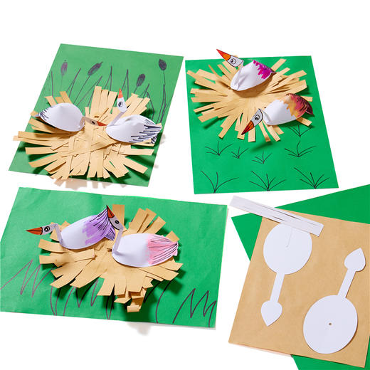 候鸟白鹳 综合性创意美术儿童手工diy制作材料幼儿园涂色绘画插卡 商品图4