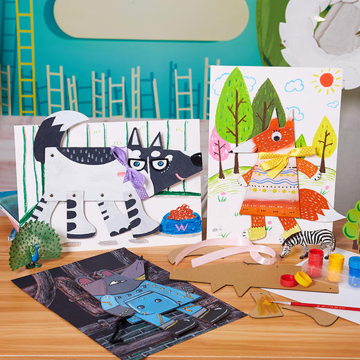 可爱的小狐狸 儿童手工diy幼儿园制作材料包插卡涂色绘画创意美术 商品图1
