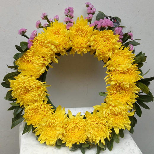 清明节扫墓祭祀祭奠上坟菊花花环花圈-丧事葬礼鲜花同城速递(直径约30