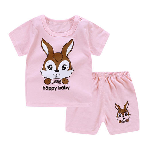 【男童】夏季童装儿童纯棉T恤内衣套装男童女童宝宝婴儿短袖短裤 商品图4