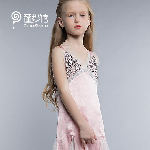 儿童礼服美人鱼蓬蓬裙女童白雪公主裙花童礼服女童婚纱裙-美人鱼裙 商品图1