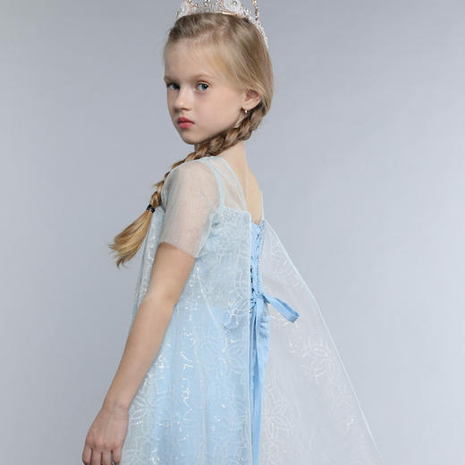 非质量问题不退换哦~蓬纱馆 冰雪奇缘公主裙春夏儿童礼服爱莎短袖公主裙-艾莎公主裙 商品图3