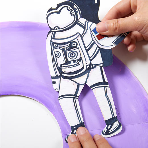 遨游太空 儿童手工制作材料包diy填色涂色画幼儿园中小班益智绘画 商品图3