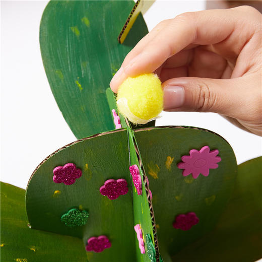 可爱的小刺球  儿童绘画立体拼装贴画diy幼儿园手工材料包diy植树节 商品图3