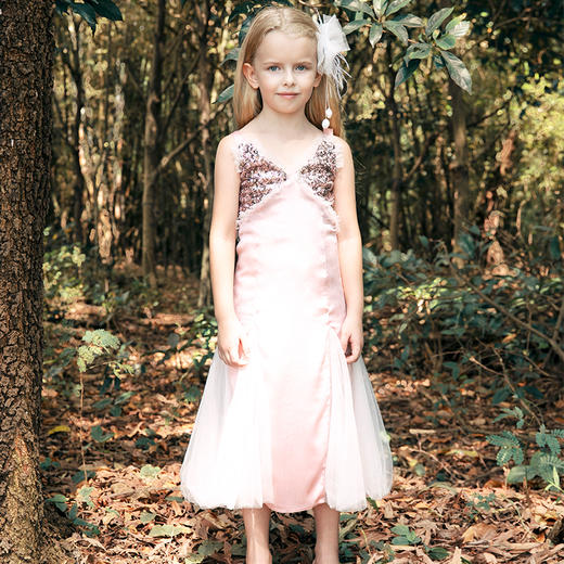 儿童礼服美人鱼蓬蓬裙女童白雪公主裙花童礼服女童婚纱裙-美人鱼裙 商品图5