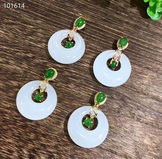 18k金镶羊脂玉平安扣挂件 商品图4