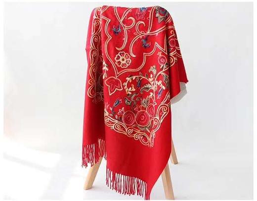 新疆羊绒围巾 石榴花  70*200cm 多种花色可选 商品图1