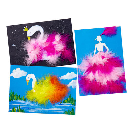 公主天鹅  儿童创意手工美劳制作材料包diy幼儿园拼接绘画涂色插卡 商品图4