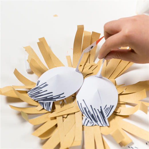 候鸟白鹳 综合性创意美术儿童手工diy制作材料幼儿园涂色绘画插卡 商品图3