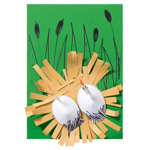 候鸟白鹳 综合性创意美术儿童手工diy制作材料幼儿园涂色绘画插卡 商品图2