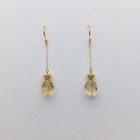 订购7周到｜Acute Accent-Perfume Bottle-天然黄水晶 耳环［日本设计师］