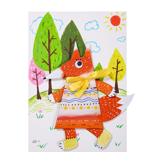 可爱的小狐狸 儿童手工diy幼儿园制作材料包插卡涂色绘画创意美术 商品图2