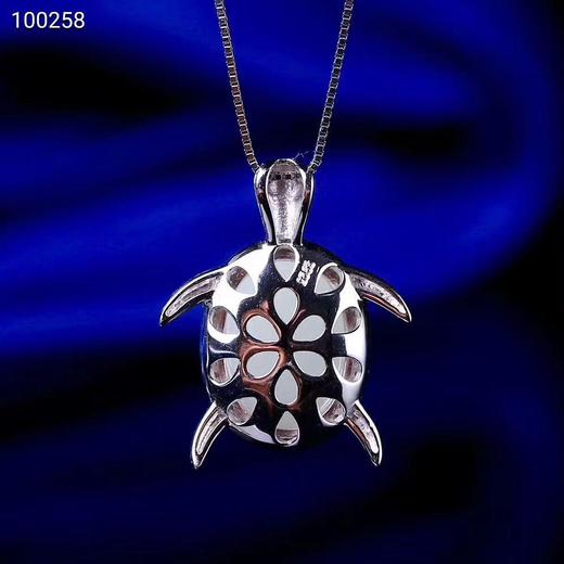 s925银镶和田玉白玉乌龟吊坠 商品图2