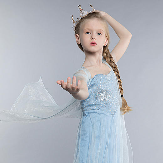 非质量问题不退换哦~蓬纱馆 冰雪奇缘公主裙春夏儿童礼服爱莎短袖公主裙-艾莎公主裙 商品图1