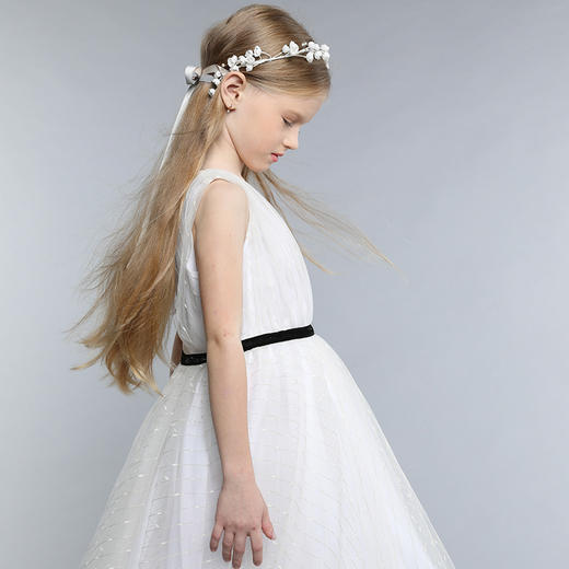 非质量问题不退换哦~蓬纱馆儿童小礼服裙子高端公主裙无袖连衣裙简约蓬蓬裙-白色爱的纱裙 商品图3