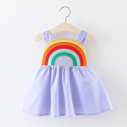 【女童】童裙夏季1-4岁女童洋气连衣裙彩虹吊带裙可爱A字裙 商品图4