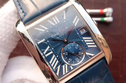 JF卡地亚WSTA0010英式坦克系列 版本，原版1904MC自动机械机芯，表径:34mmX44mm，使用原版烤钢蓝表针，男士手表，皮表带 商品图4