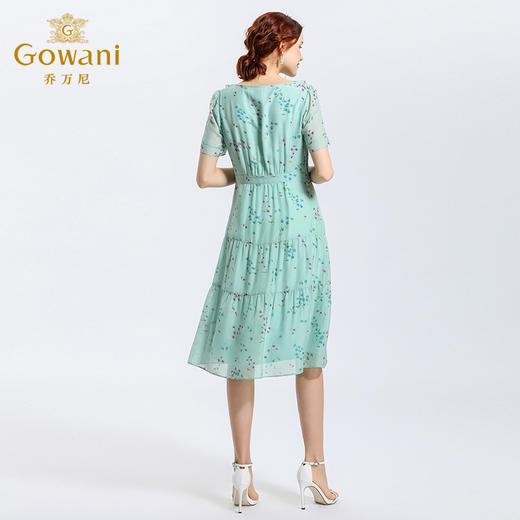 乔万尼真丝连衣裙女夏温柔清新碎花时尚气质桑蚕丝长裙子EN2E515 商品图3