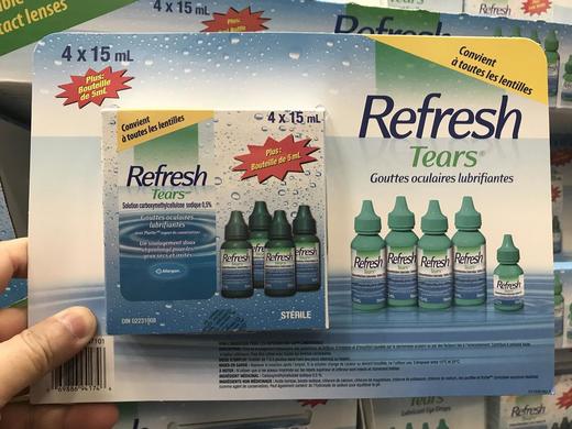 Refresh Tears人工眼泪滴眼液 眼药水（无防腐剂）4瓶*15ml/瓶+1瓶5ml 温哥华直邮 商品图2