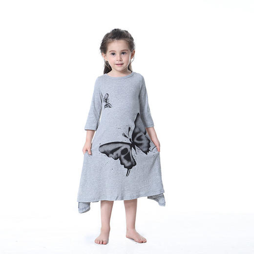 【女童】*裙子夏装大蝴蝶喇叭长裙韩版公主裙 商品图1