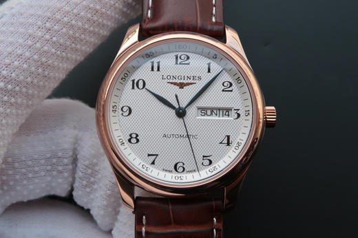 MKS浪琴名匠L2.755.8.78.3，瑞士2836自动机械机芯，材质：18k玫瑰金镀金，表径：38.5毫米，表壳厚度：10毫米，男士手表，皮表带，透底 商品图2