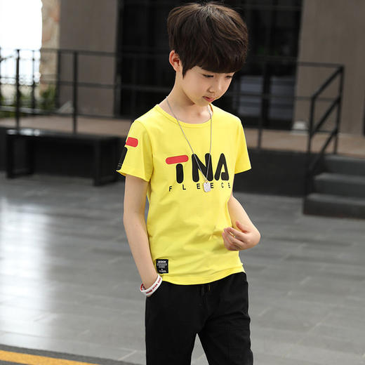 【男童套装】。夏季新款男童洋气童装两件套潮2019年韩版中大童字母套装 商品图2