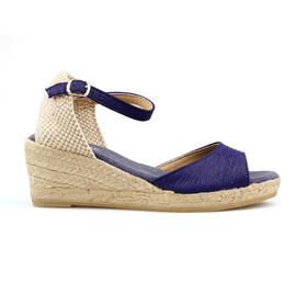 #断码特价39码#西班牙原产手工制作时尚轻便女款草编鞋 2504RP-蓝色