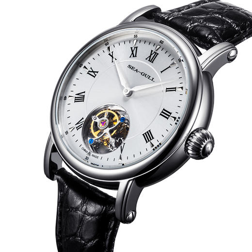 海鸥全自动镂空鳄鱼皮陀飞轮男表818.11.6018 商品图1