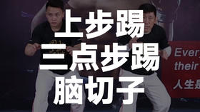 二、上步踢，三点步踢，脑切子