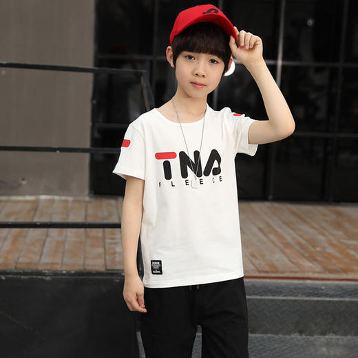 【男童套装】。夏季新款男童洋气童装两件套潮2019年韩版中大童字母套装 商品图1