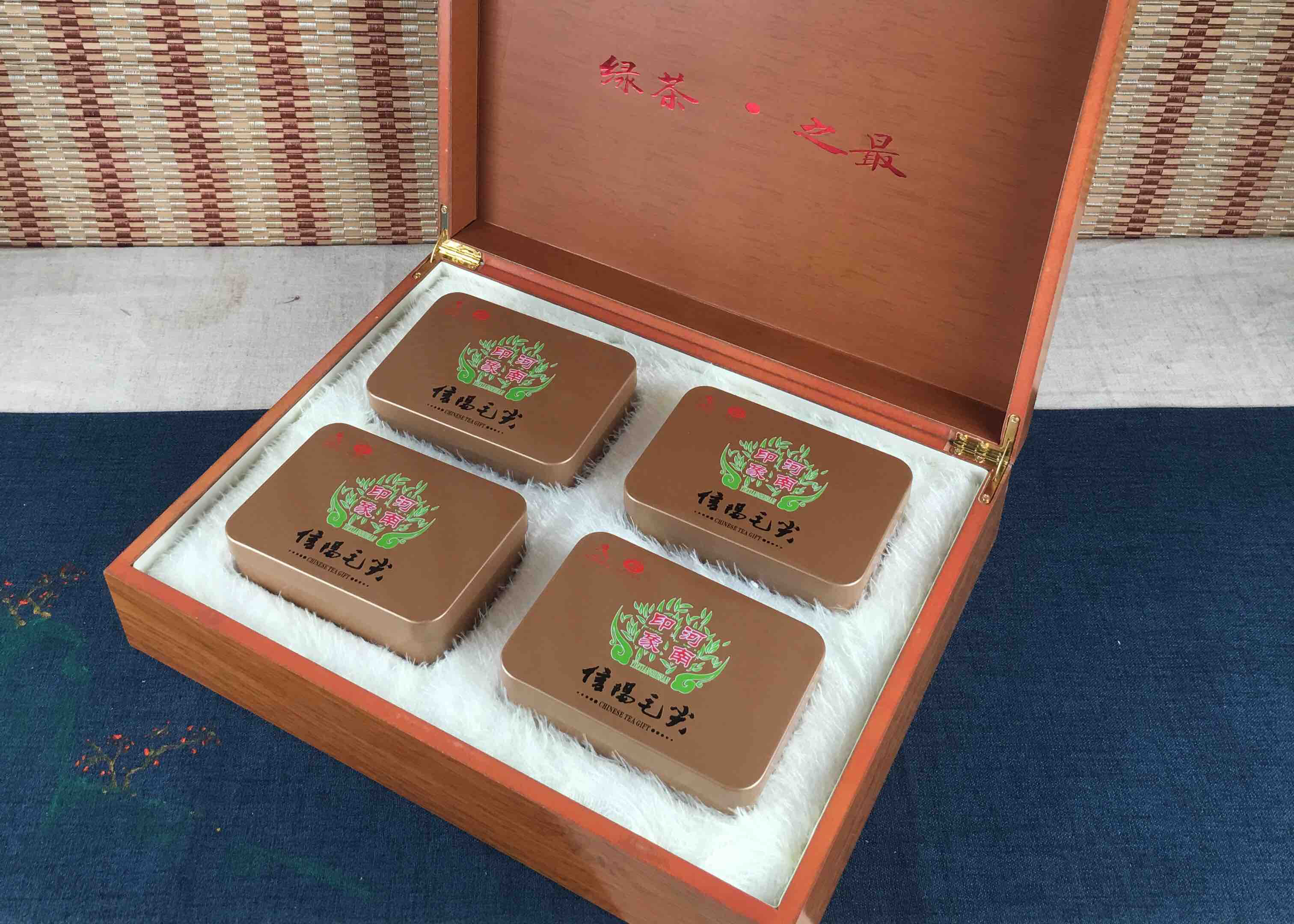 礼盒一套45元一件10套一件450元印象河南木盒信阳毛尖茶叶礼盒