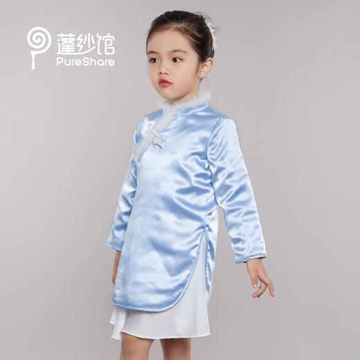 蓬纱馆 女童旗袍冬 中国风 冬装-唐装系列经典旗袍 商品图0