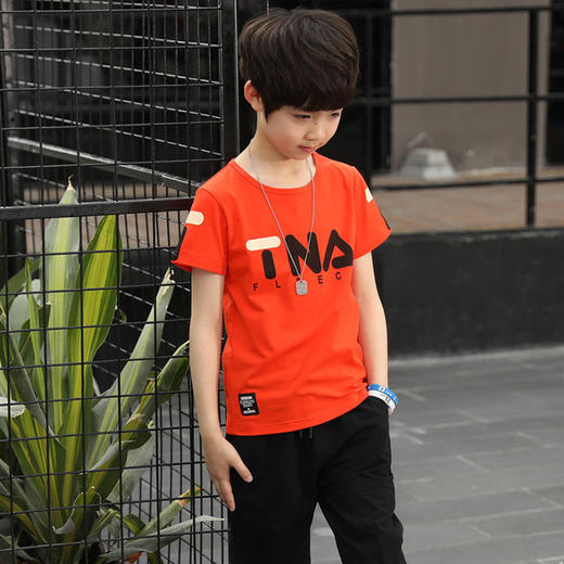 【男童套装】。夏季新款男童洋气童装两件套潮2019年韩版中大童字母套装 商品图5