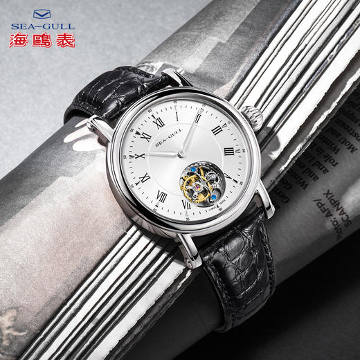 海鸥全自动镂空鳄鱼皮陀飞轮男表818.11.6018 商品图3