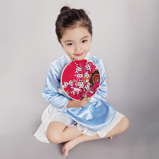 蓬纱馆 女童旗袍冬 中国风 冬装-唐装系列经典旗袍 商品图1